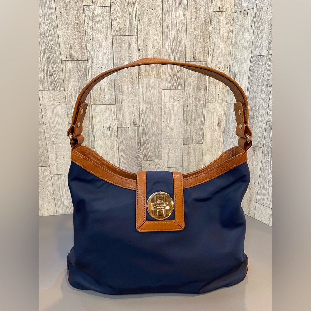Kate Spade Navy Blue & Leather Purse